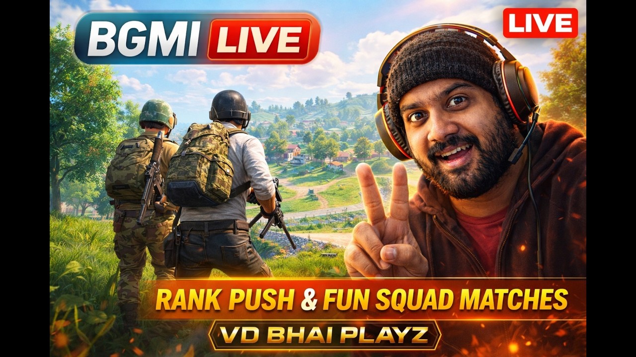 BGMI LIVE 🔴 Intense Gameplay, Rank Push & Fun Squad Matches | VD Bhai Playz