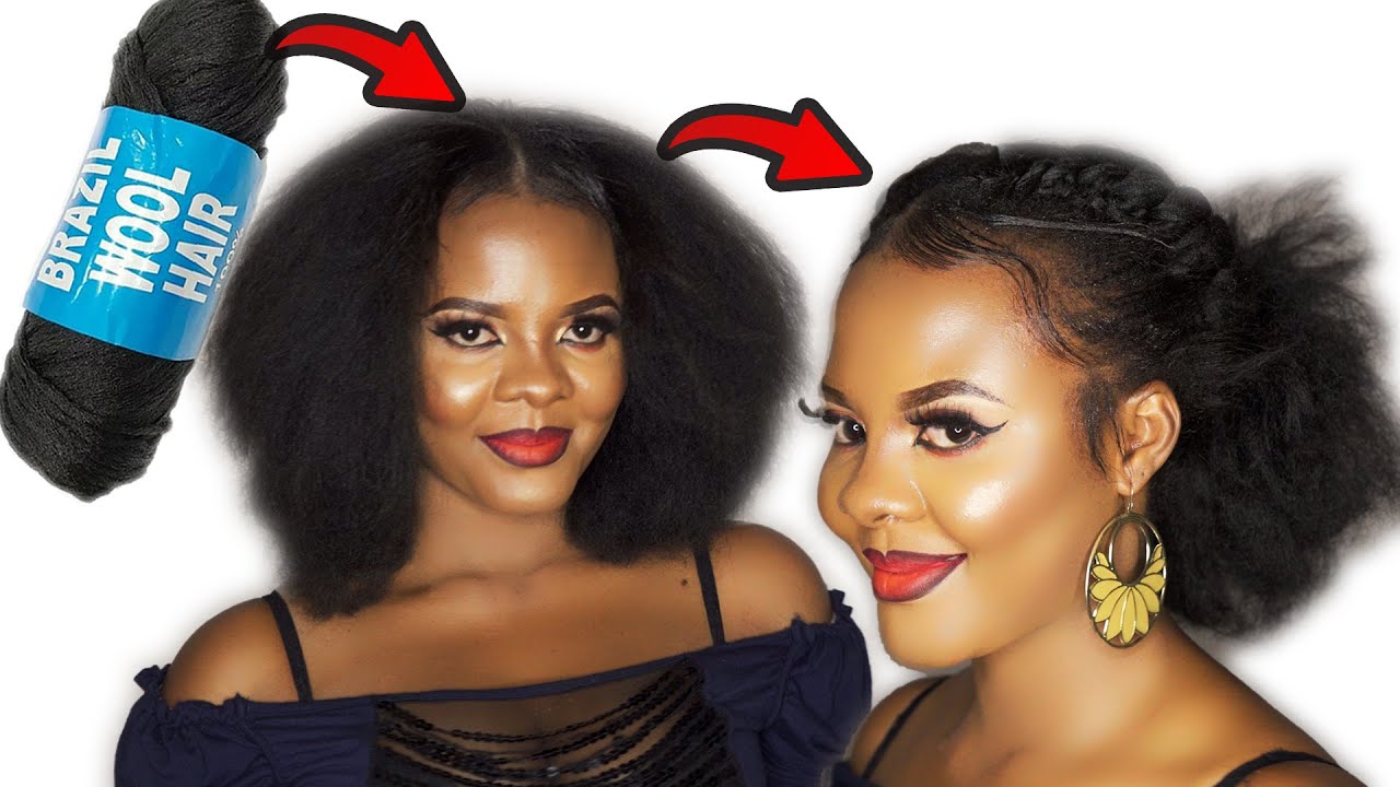 😲🔥Wow! Fake Natural Afro Hairstyle Using Brazil Wool |  Hairstyle For Short Hair