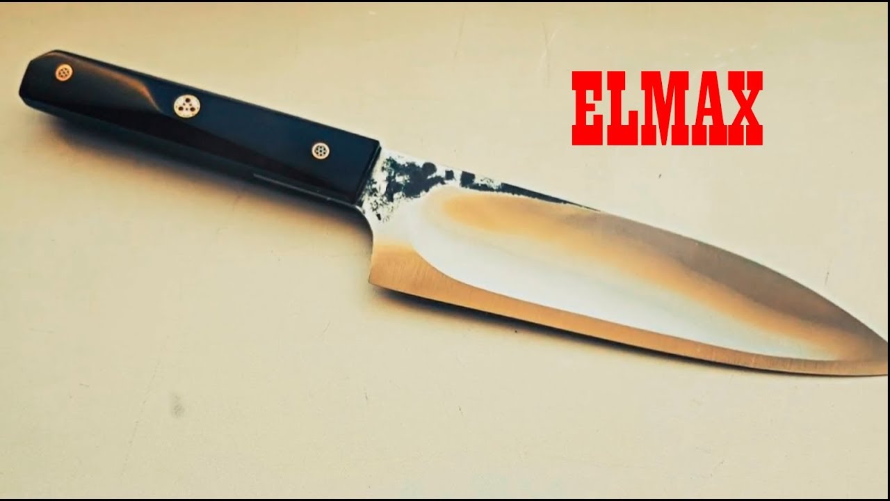 Кованый нож из ELMAX ковка закалка рукоять Ч.1/ Forged knife from ELMAX forging handle Pat. 1