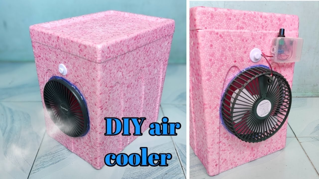 how to make air cooler using mini fan and Styro box(diy air cooler AC)