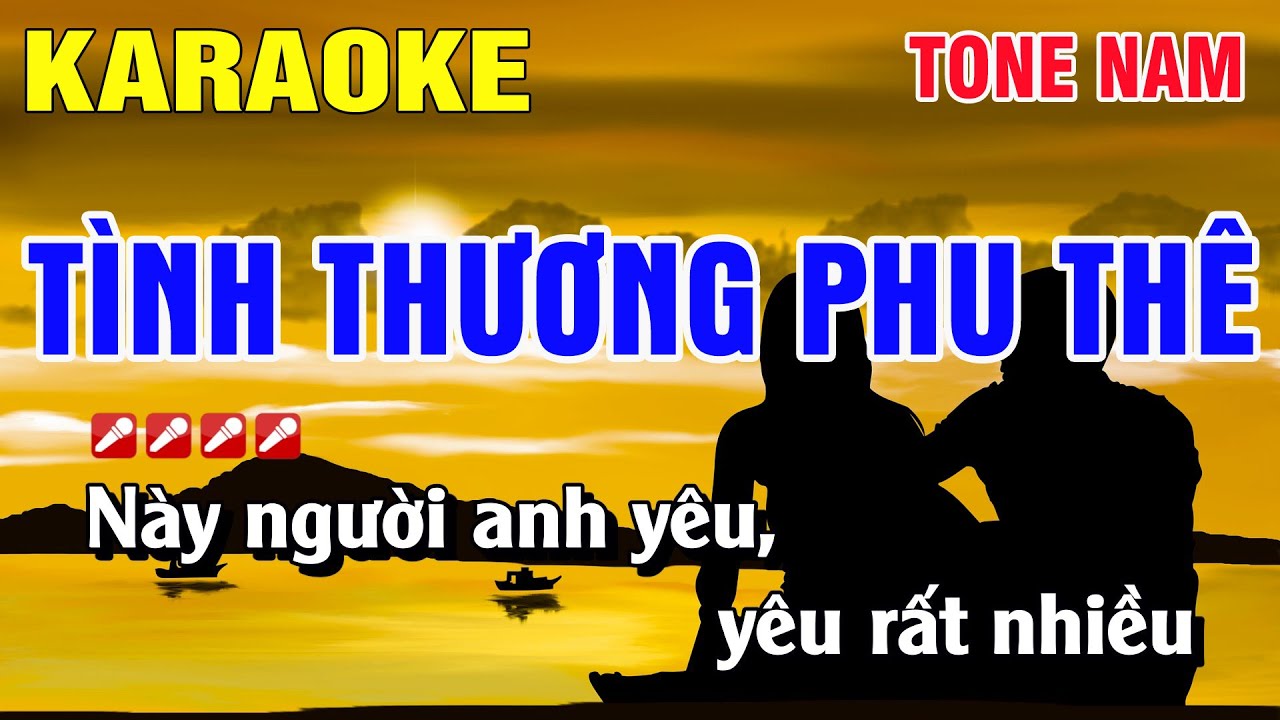 Karaoke Tình Thương Phu Thê Tone Nam Nhạc Sống | Nguyễn Linh