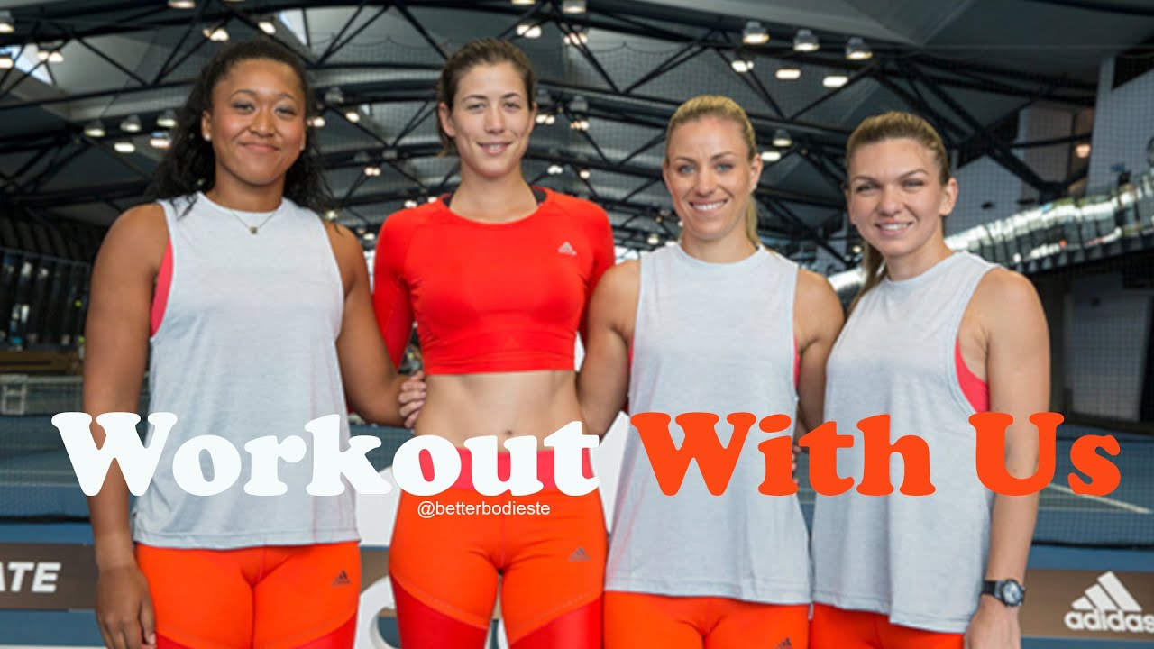 Osaka, Muguruza, Halep, and Kerber Workout Together for Adidas During Australian Open