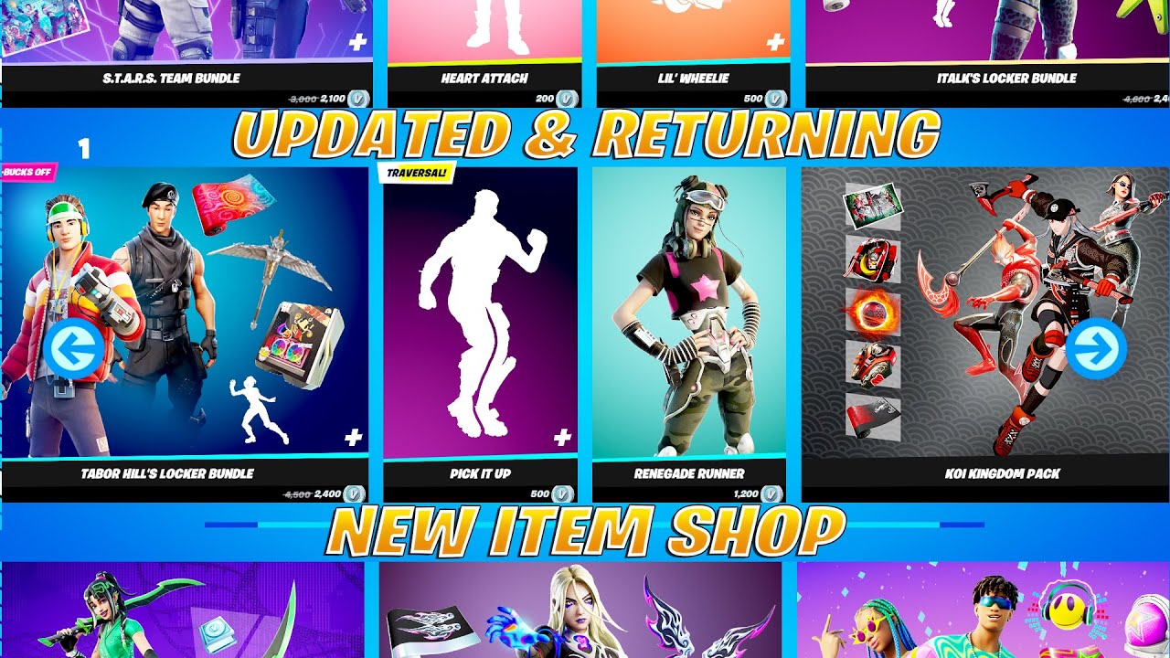 Item Shop NEW Updated and Returning (Pick it Up Emote, Locker Bundles, Coachella & More)