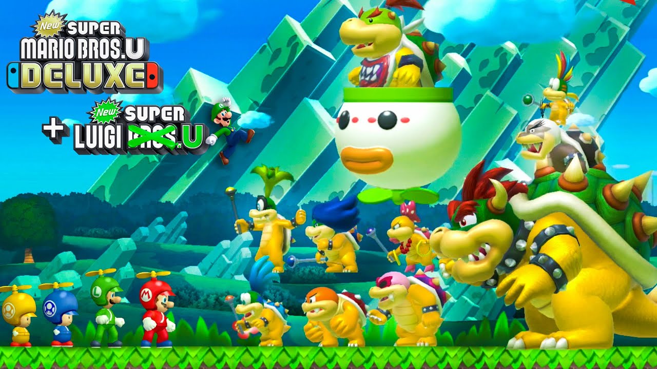 New Super Mario Bros. U Deluxe + New Super Luigi U – 4 Players Walkthrough Co Op Full Game