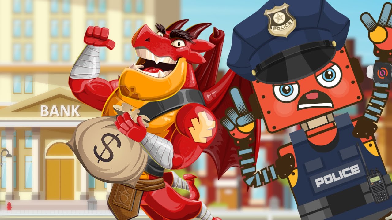 🐉🚓 Dragon Thief Chase! Rusty the Super Cop | Rusty's World
