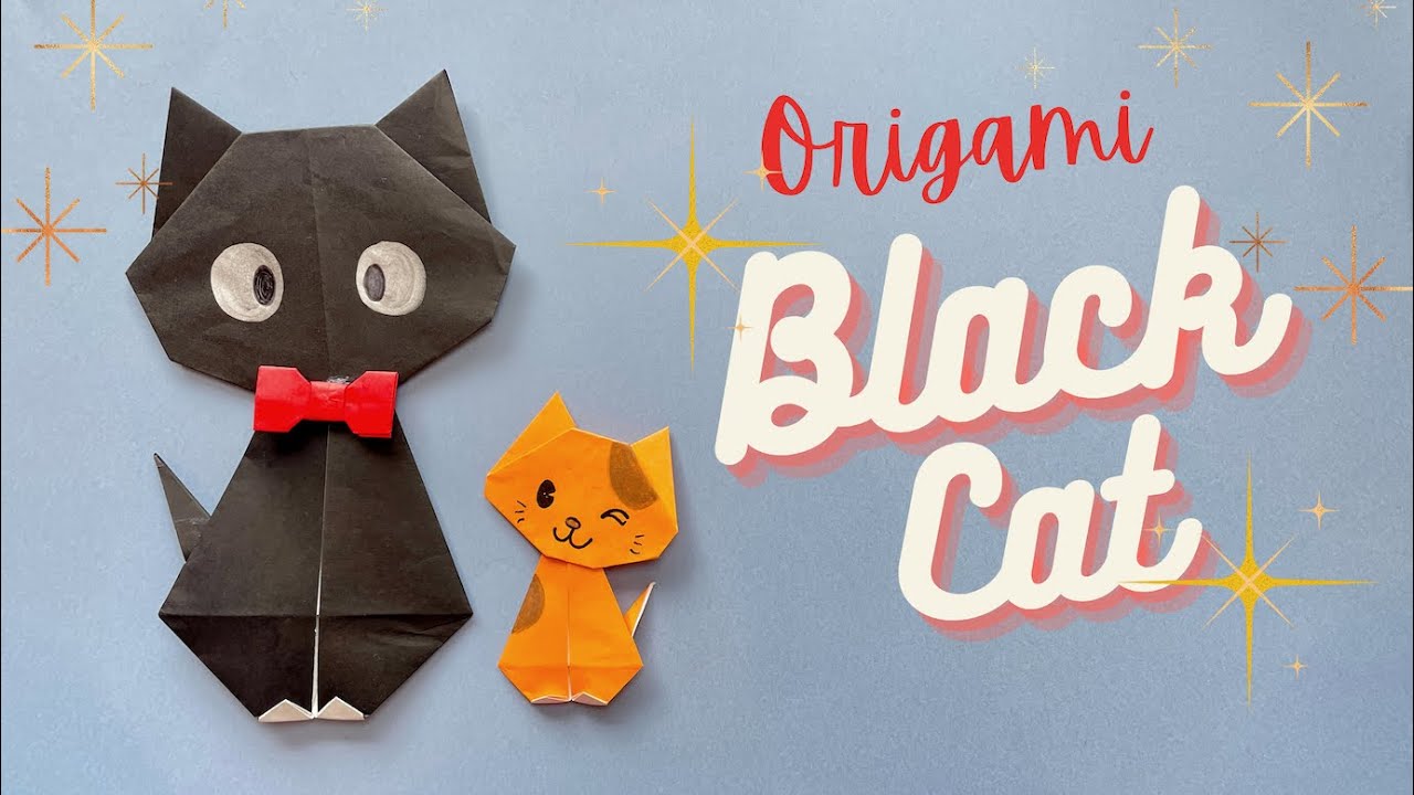 How to Make an Origami Cat (Jiji from Kiki's Delivery Service) | くろねこ折り紙