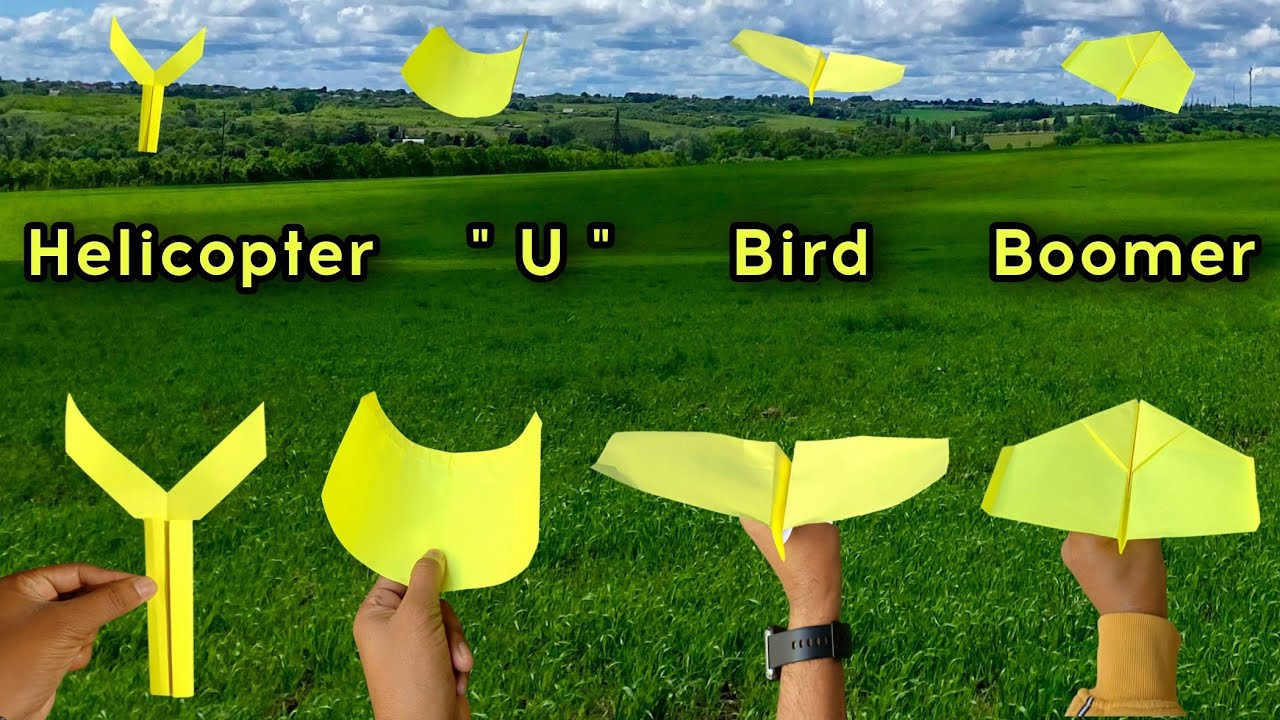 best 4 flying bird plane, best 4 helicopter plane, paper U plane , flying bird boomrang, flying toy