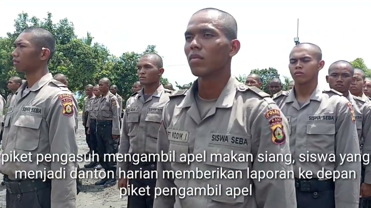 rangkaian giat apel makan siang siswa Diktuk Ba AK-50 Spn Polda Bali