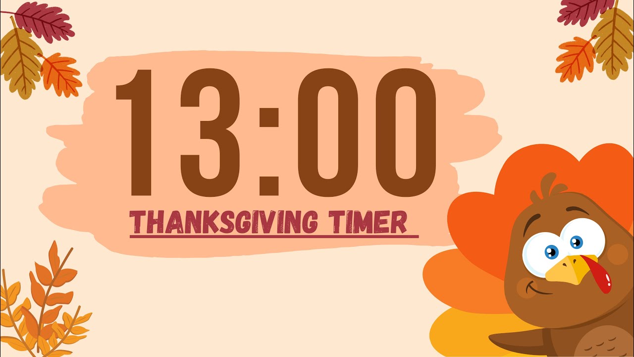 13 Minute Thanksgiving Timer with Relaxing Music 🦃  Turkey Gobble Alarm