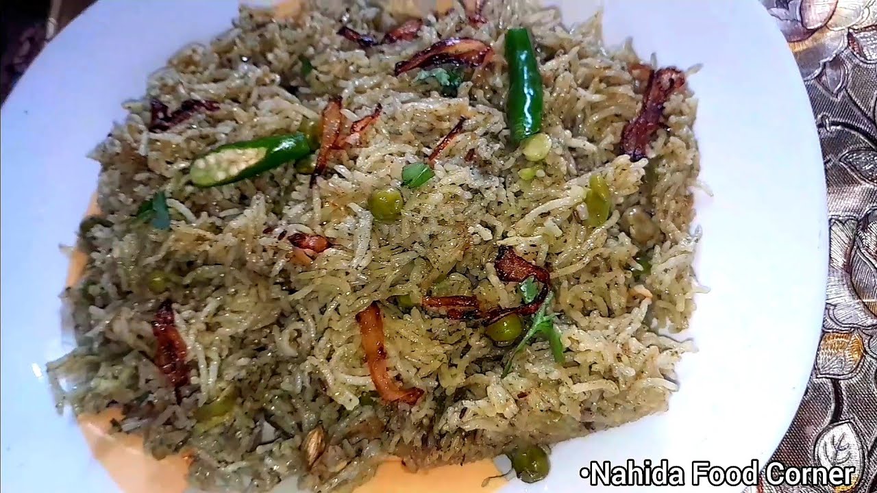 ग्रीन पुलाव ऐसे बनाओगे तो मिंटो में ख़तम | Green Pulao Banane ki vidhi | Green Pulao Recipe | Polao 