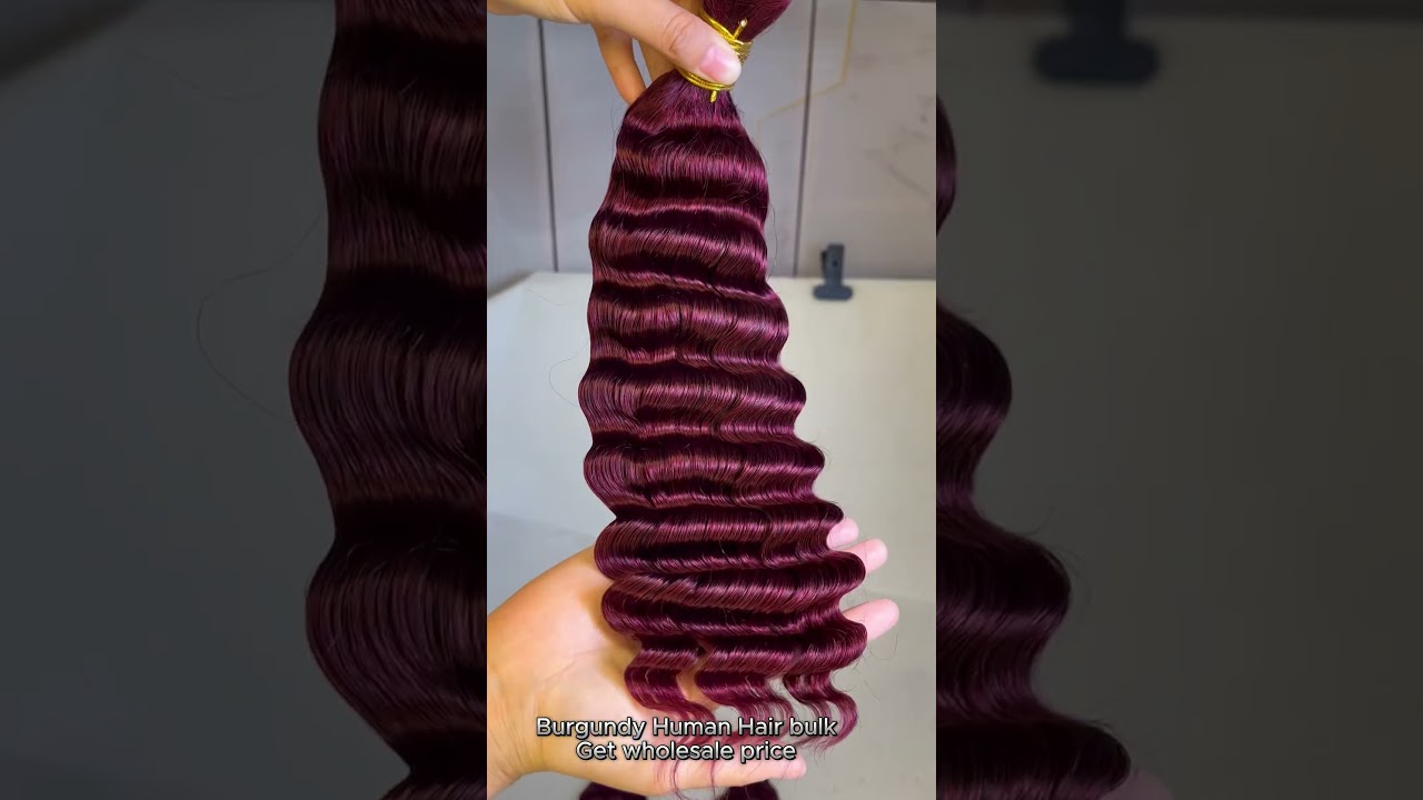Burgundy human hair bulk for braids #bohoknotlessbraids #hairbulk #hairstyle #hair #hairtutorial
