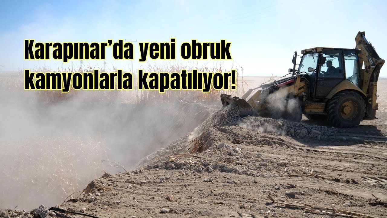 Karapınar’da yeni obruk kamyonlarla kapatılıyor