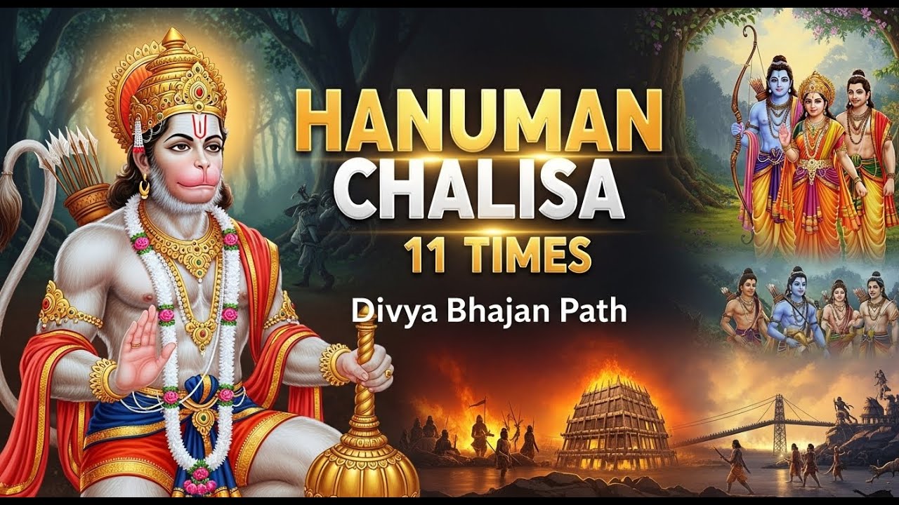 🚩 Hanuman Chalisa 11 बार | Sankat Mochan Path | Remove Negativity & Bring Peace | Bajrangbali Mantra
