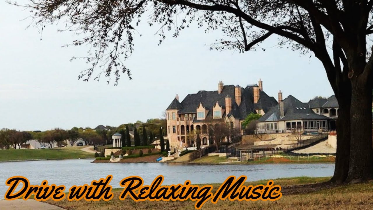 12 Hours Relaxing Driving (Day & Night) | Calm Piano Music for Sleep + Study l Dallas Neighborhoods