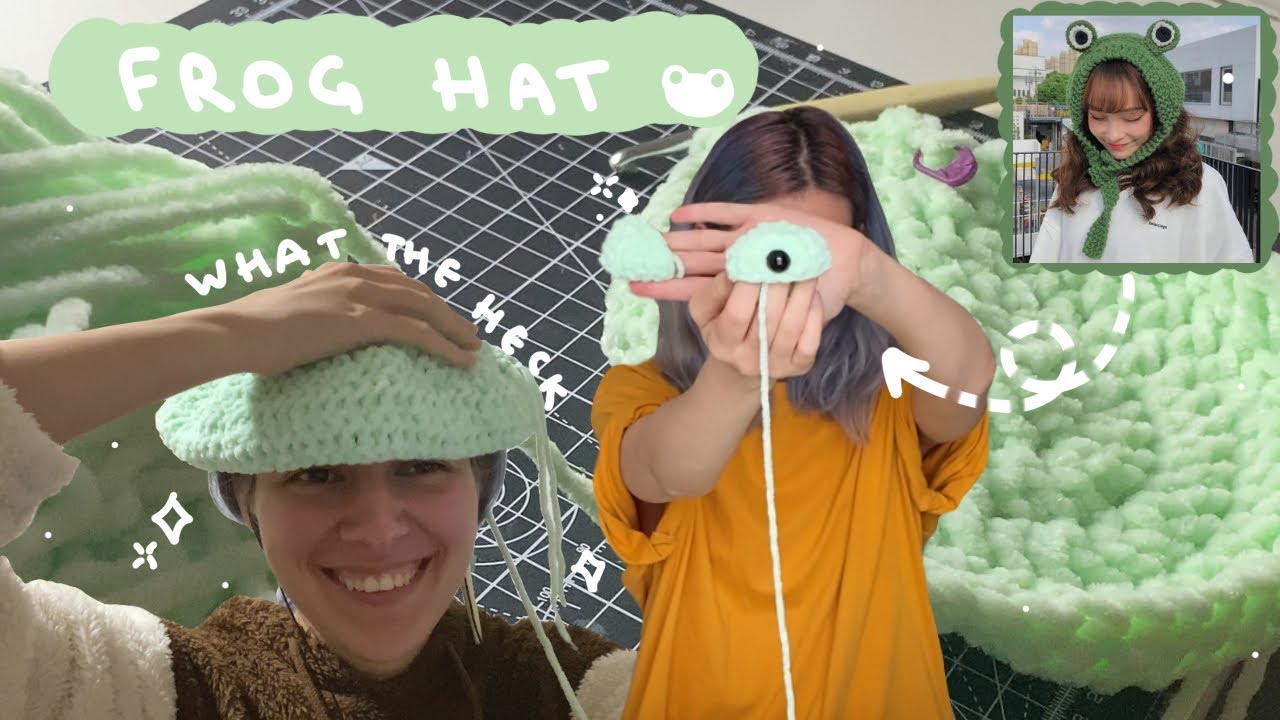 🐸 ВЯЖУ ШАПКУ ЖАБУ КРЮЧКОМ 🐸 (пытаюсь вязать без урока, не получается😠)