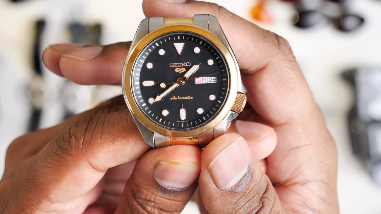 Seiko SRPE58k1 Unboxing (8 Inch Wrist Shot) Rose Gold