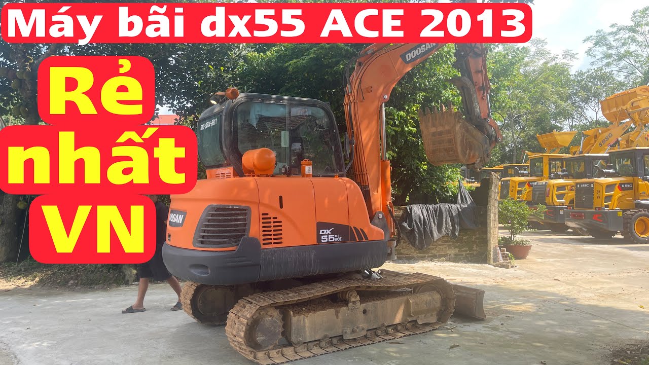 Máy xúc đào Doosan DX55 bản ACE kẹp bia hàng bãi Hàn Quốc năm 2013 mới về 0364706666