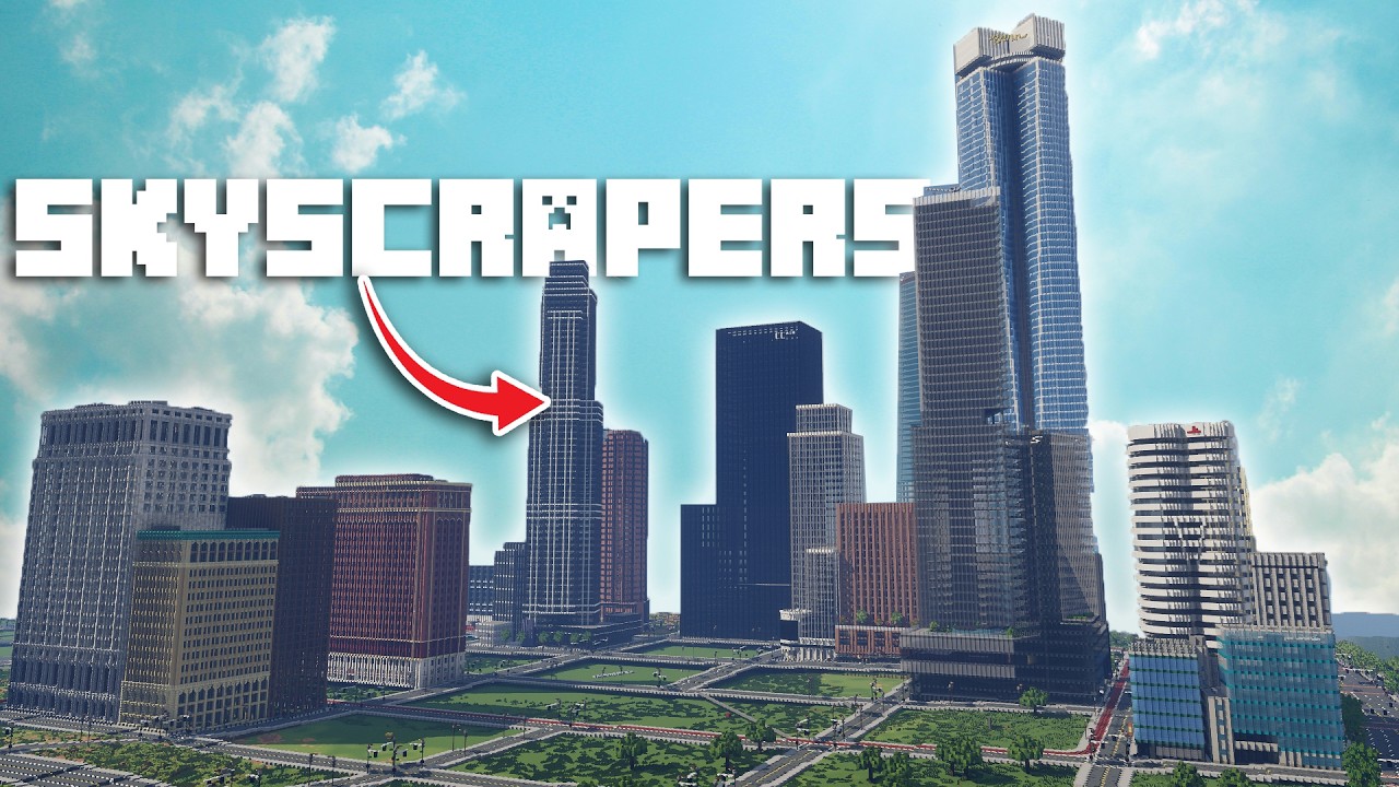 Добавляем НЕБОСКРЕБЫ в наш город в Minecraft! 02