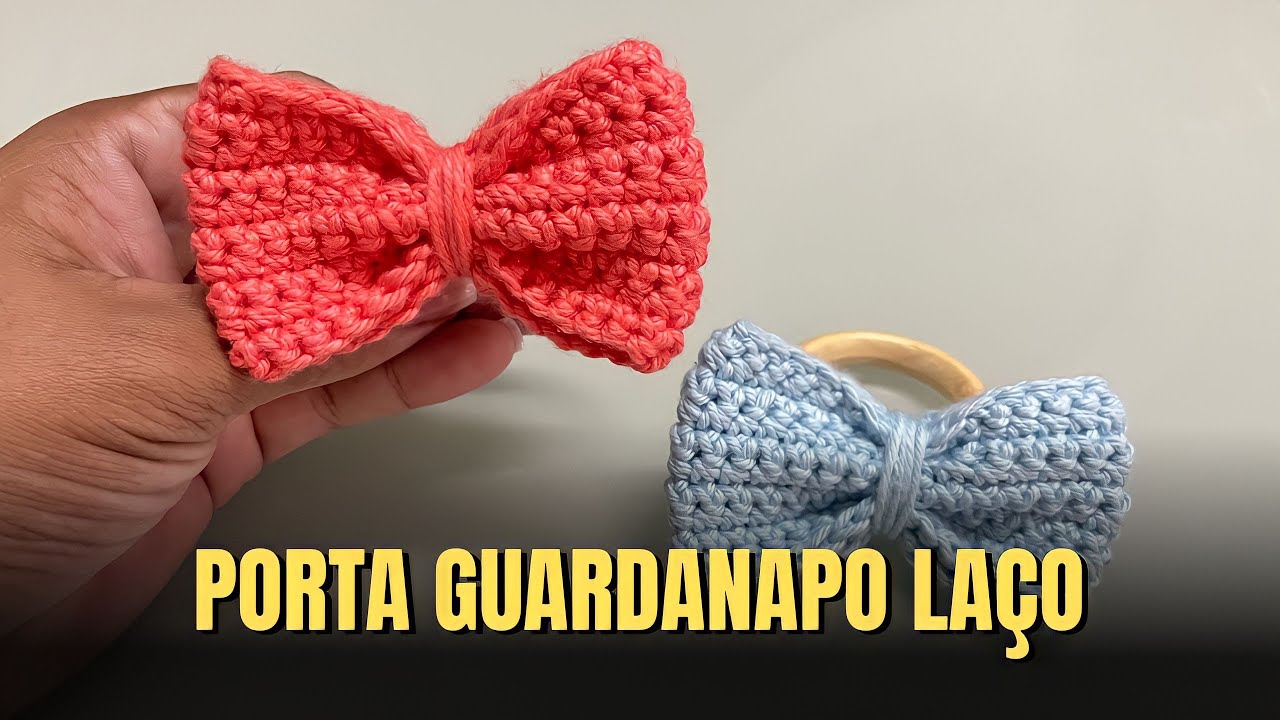 PORTA GUARDANAPO LAÇO - Como fazer um porta guardanapo de laço em crochê - Sousplat de Crochê