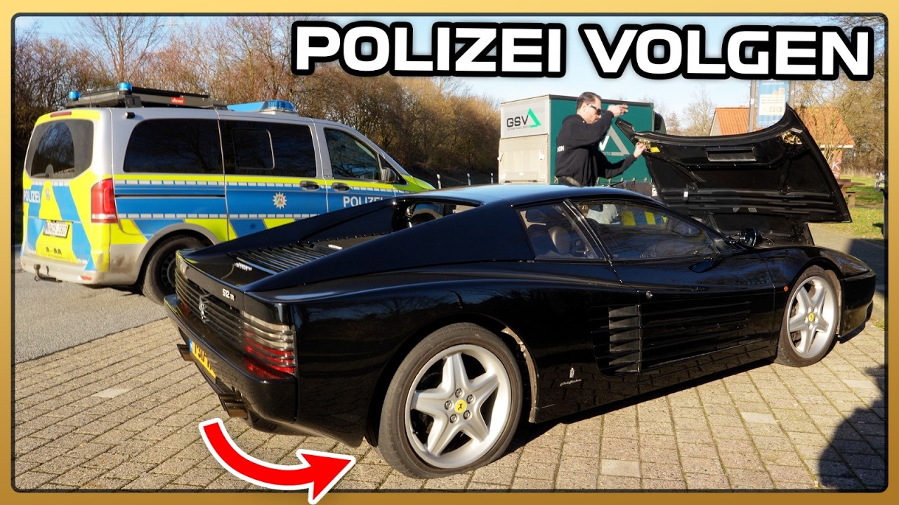 Klapband Autobahn Met 170km/h Politie Helpt Ons ** Ferrari **