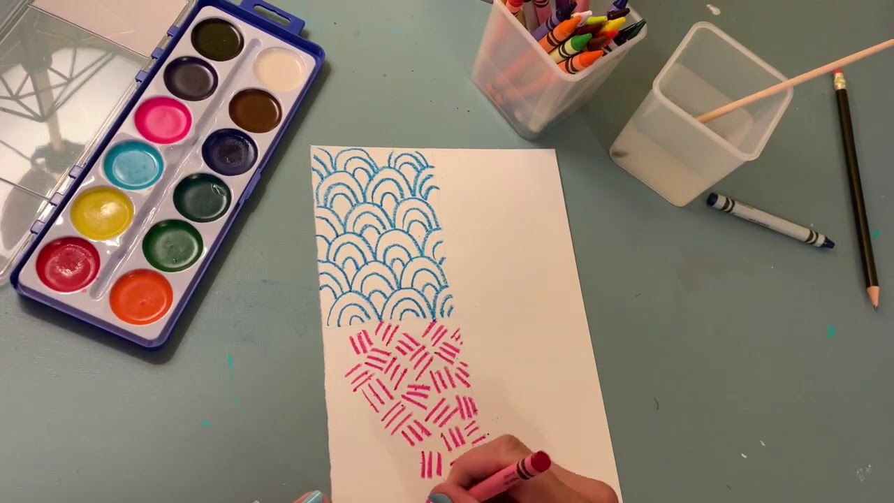 Crayon Resist with Watercolor Art Lesson