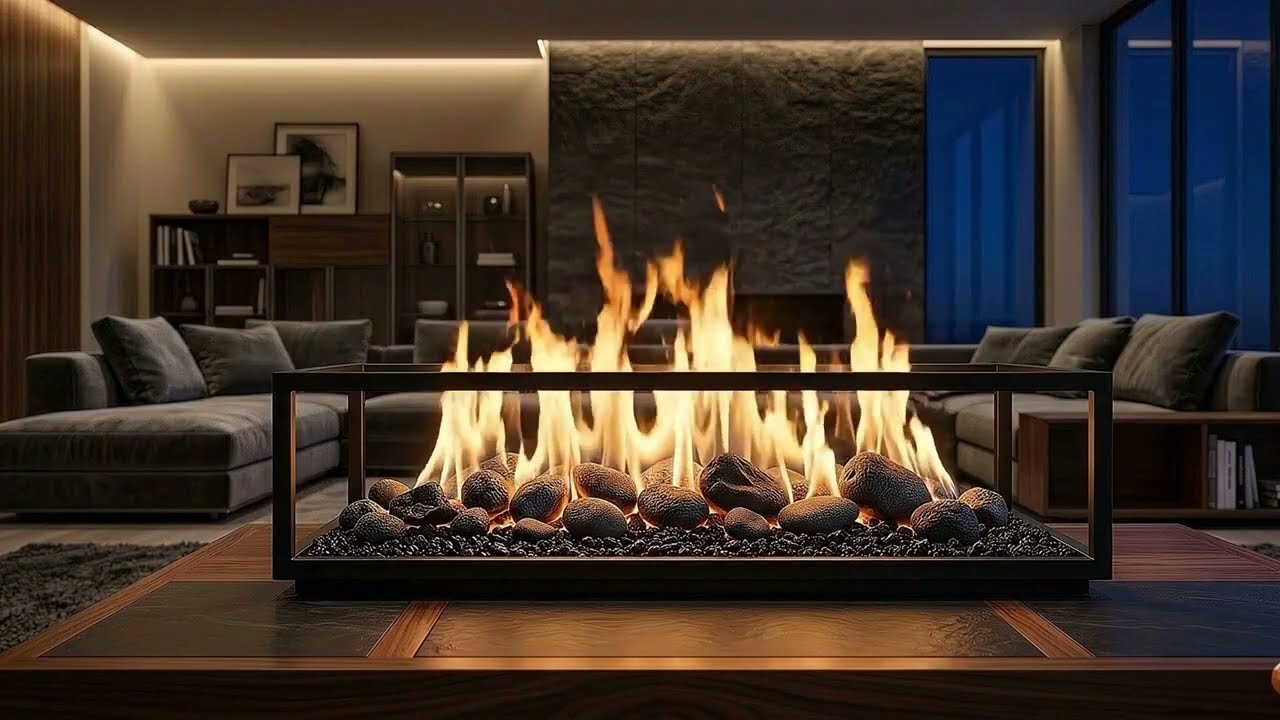 🔥 Modern Şömine Ambiyansı | Rahatlatıcı Ateş Sesleri ile Huzurlu Atmosfer