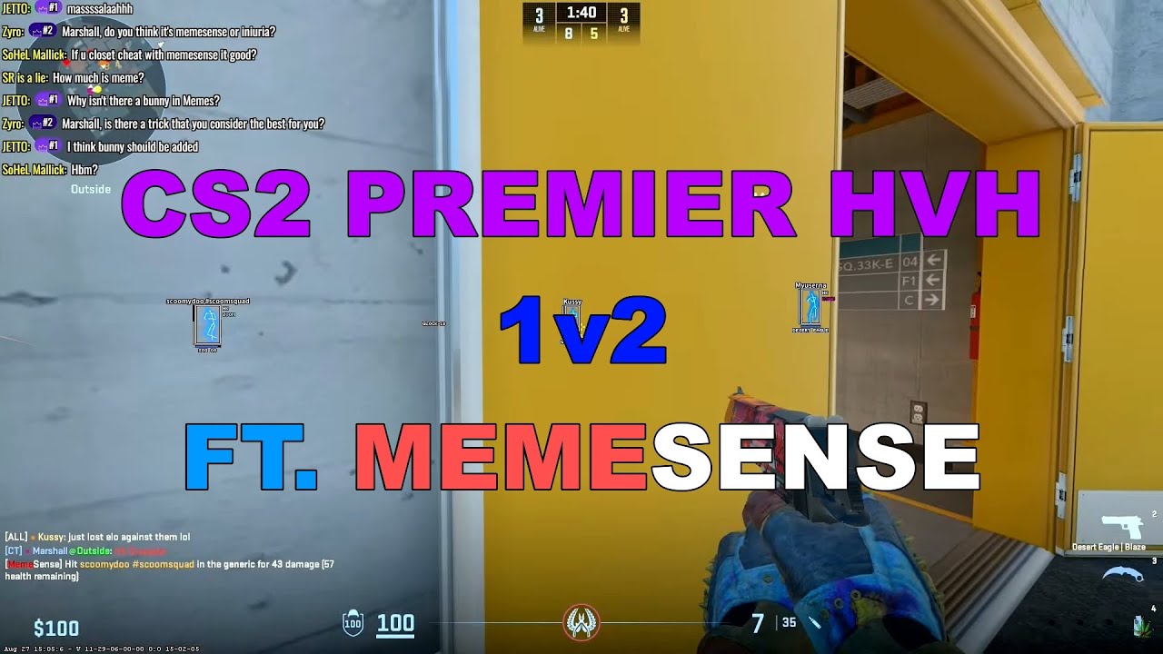 CS2 PREMIER HVH 1V2 FT. MEMESENSE