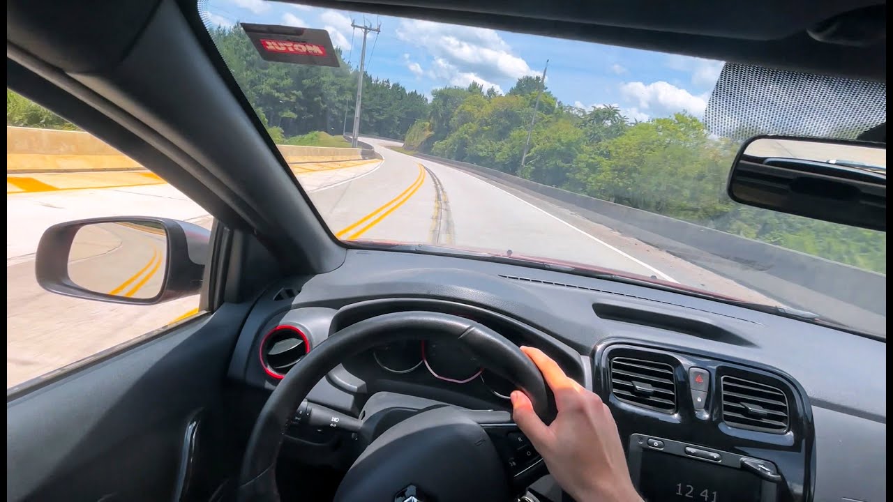 POV Sandero RS  - Na estrada com muita curva!