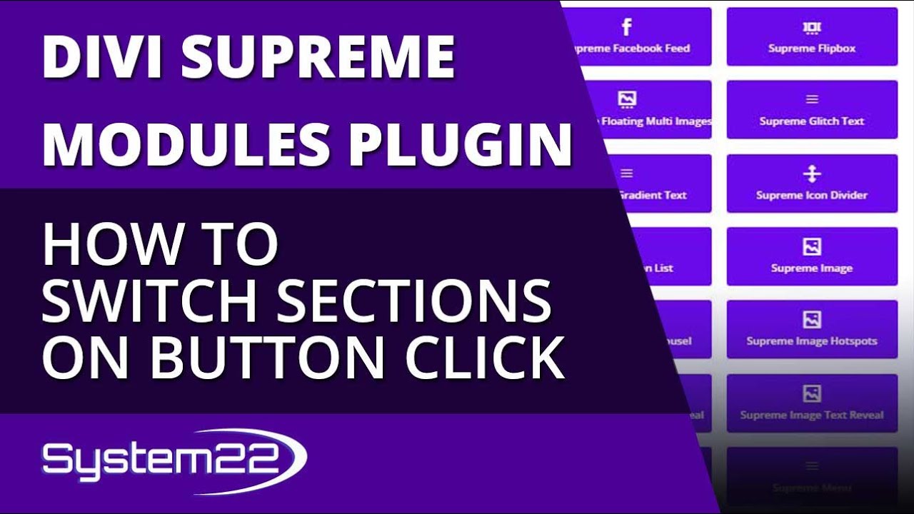 Divi Supreme Modules How To Switch Sections On Button Click