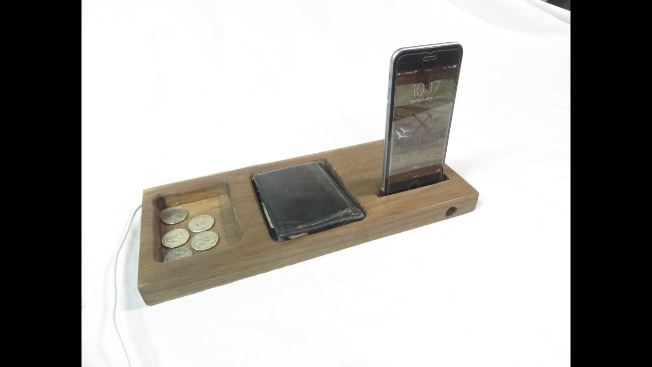 Bedside Phone Dock Valet with Passive Speaker