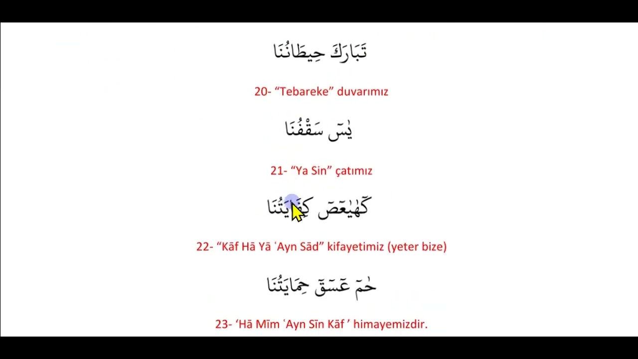 Hizbül Bahr Duası Türkçe Meal