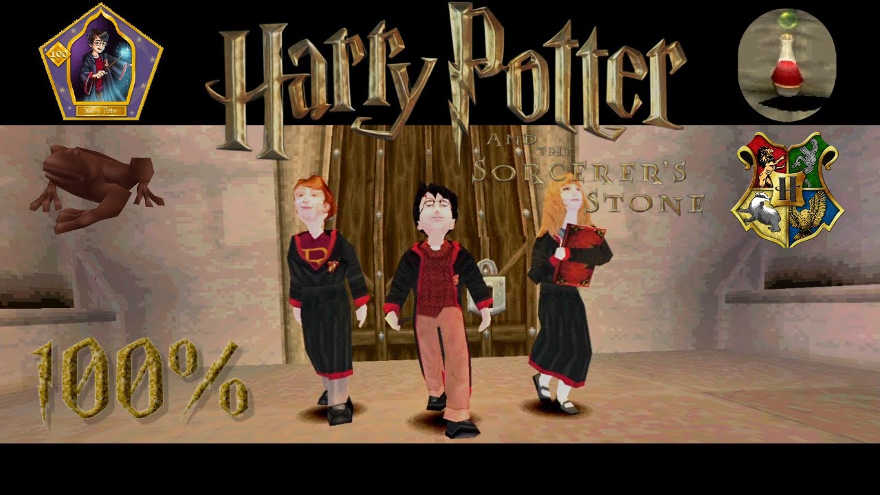 Harry Potter and the Philosopher's Stone (PS1) 100% Full Walkthrough - All Collectables/Secrets