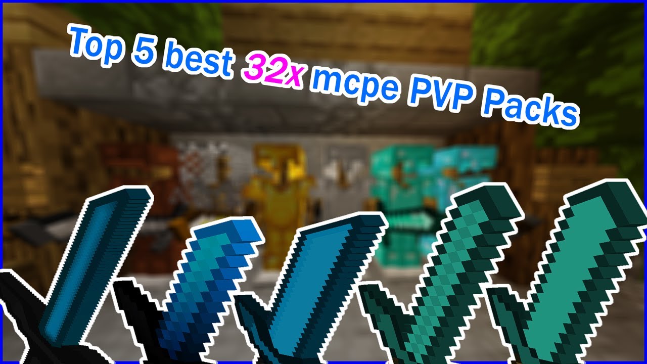 TOP 5 MCPE 32x PvP Texture Packs! FPS FRIENDLY (MCPE, Windows 10) 1.16+
