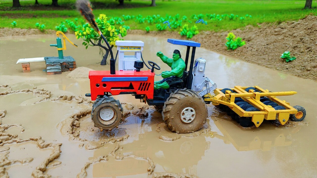 Diy diorama making mini motor water pump science project | Mini Tractor@PwnCreator