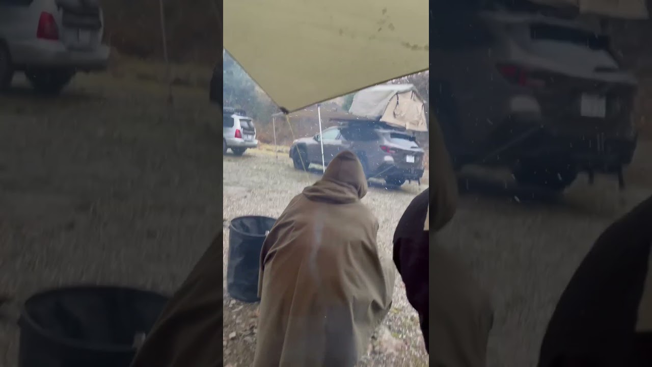 Hail storm attacked our camping.