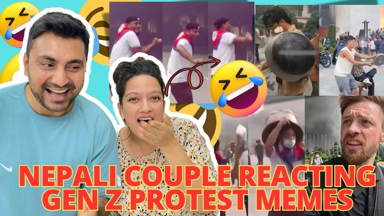 GEN Z PROTEST MEMES ARE TOO FUNNY ! 😂 (NEPALI COUPLE REACTIONS )