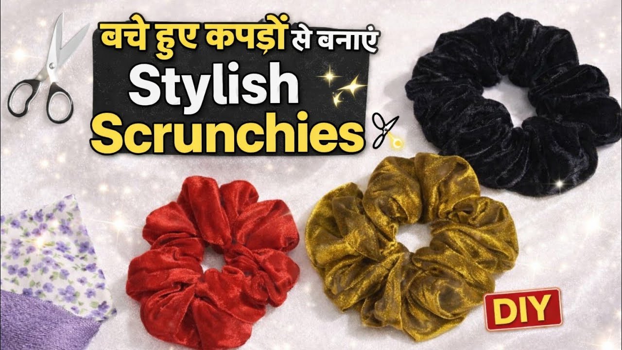 बचे कपड़ों से बनाएं Stylish Scrunchies | Waste Cloth से बनाएं Stylish Scrunchies