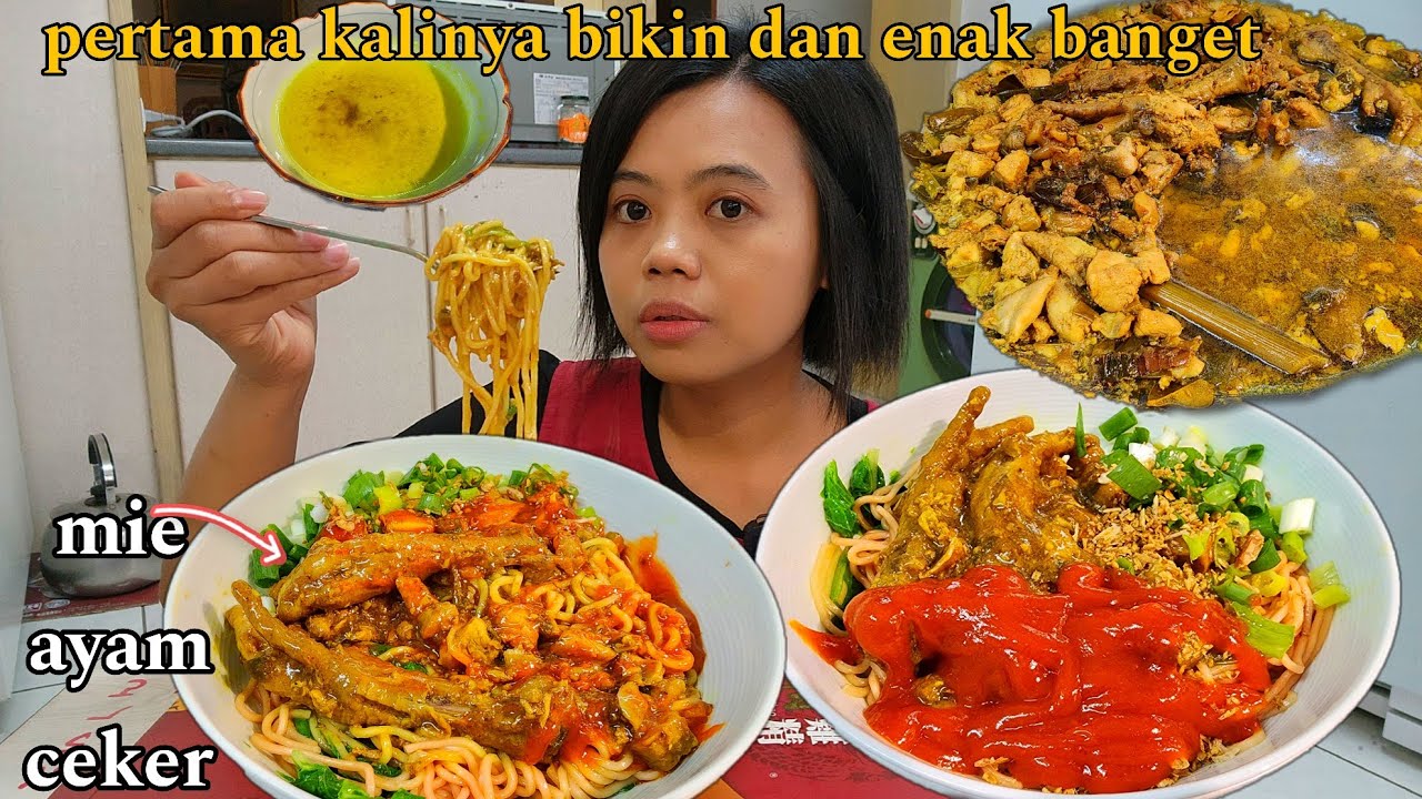 MIE AYAM CEKER !! AYAM PEMBERIAN DARI ADEKNYA MAJIKAN AKU BIKIN MASAKAN SE-ENAK INI...
