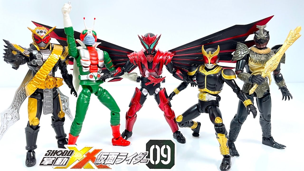 掌動-XX 仮面ライダー09 全６種 開封 ダブルクロス SHODO-XX KamenRider V3 クウガ オーマジオウ 迅 ゴ・ガドル・バ 食玩 candy toys