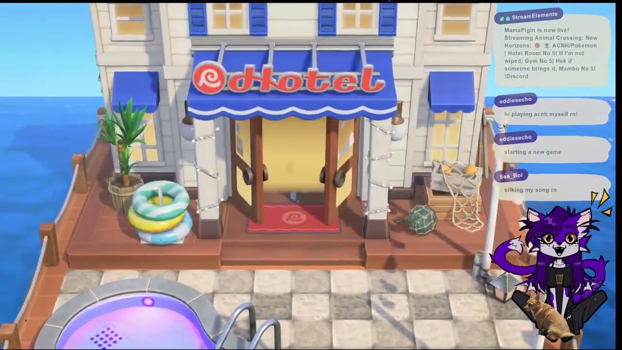 🍪 🏝️ ACNH/Pokemon | Diner Pier Hotel Room and Medali Gym!
