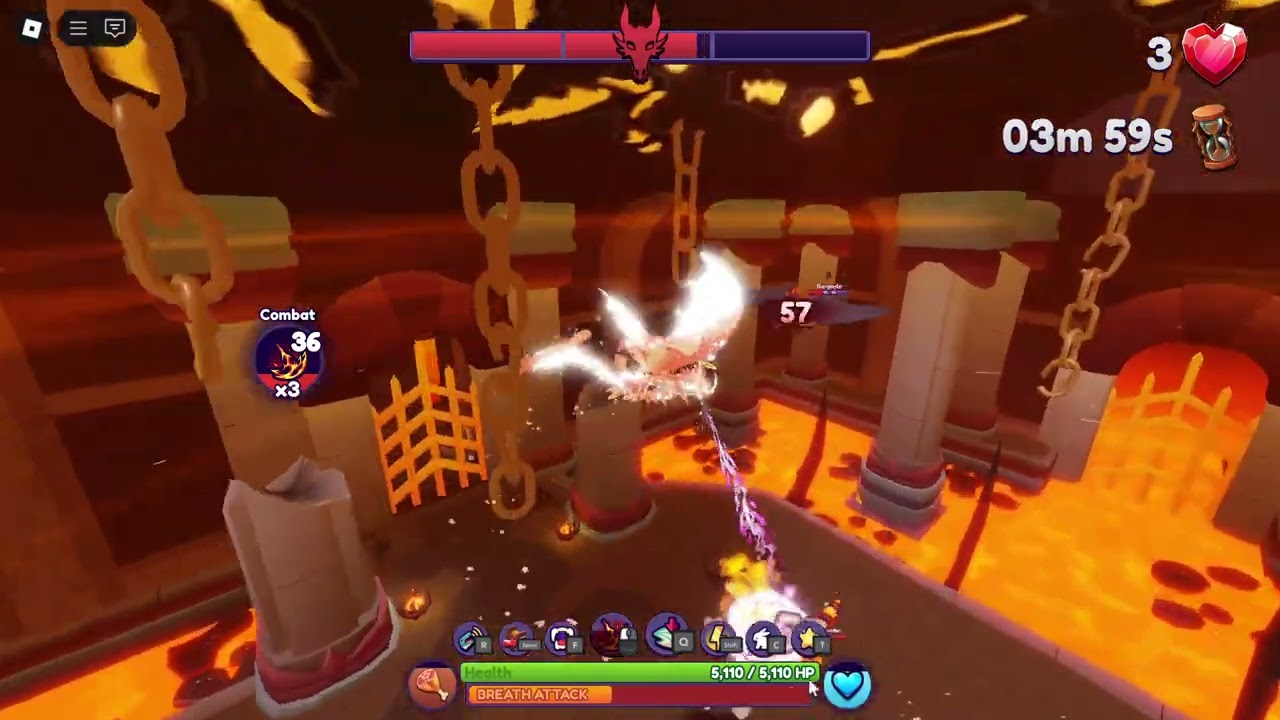 vs Vocano boss (Almost no hit)