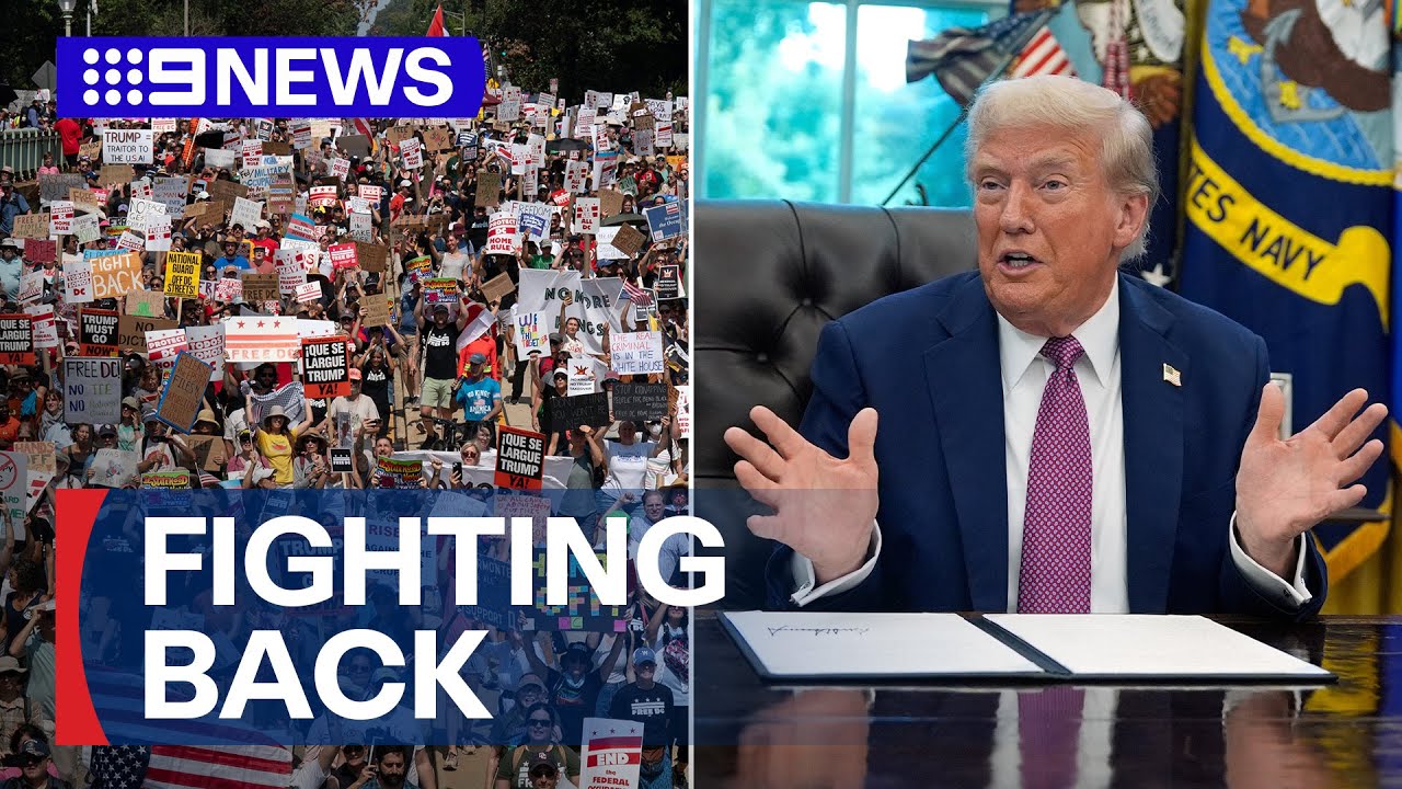 Thousands protest against use of National Guard in U.S. capital | 9 News Australia