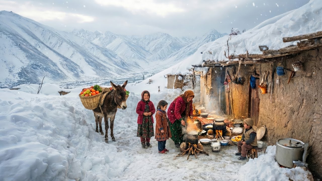 Cooking Ancient Recipes in Heavy Snow: A Day in the Life of a Mountain Nomad Family