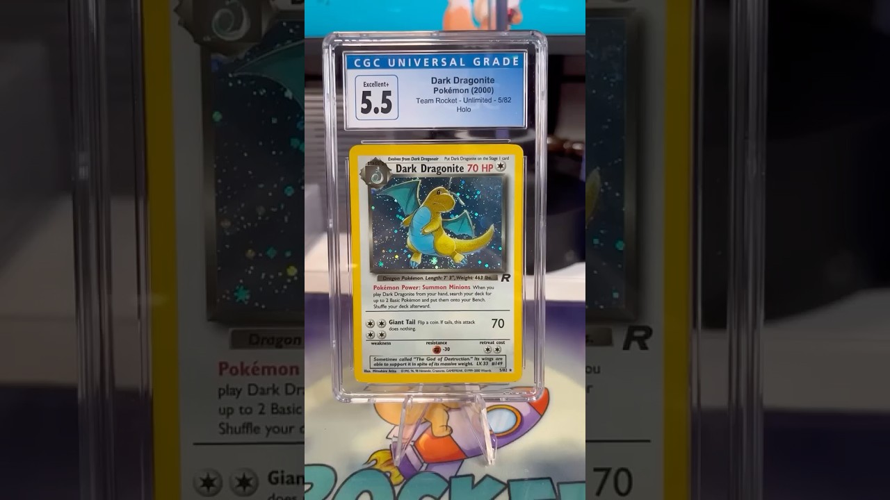 Pokemon Vintage Rocket Dragonite Re-Grade