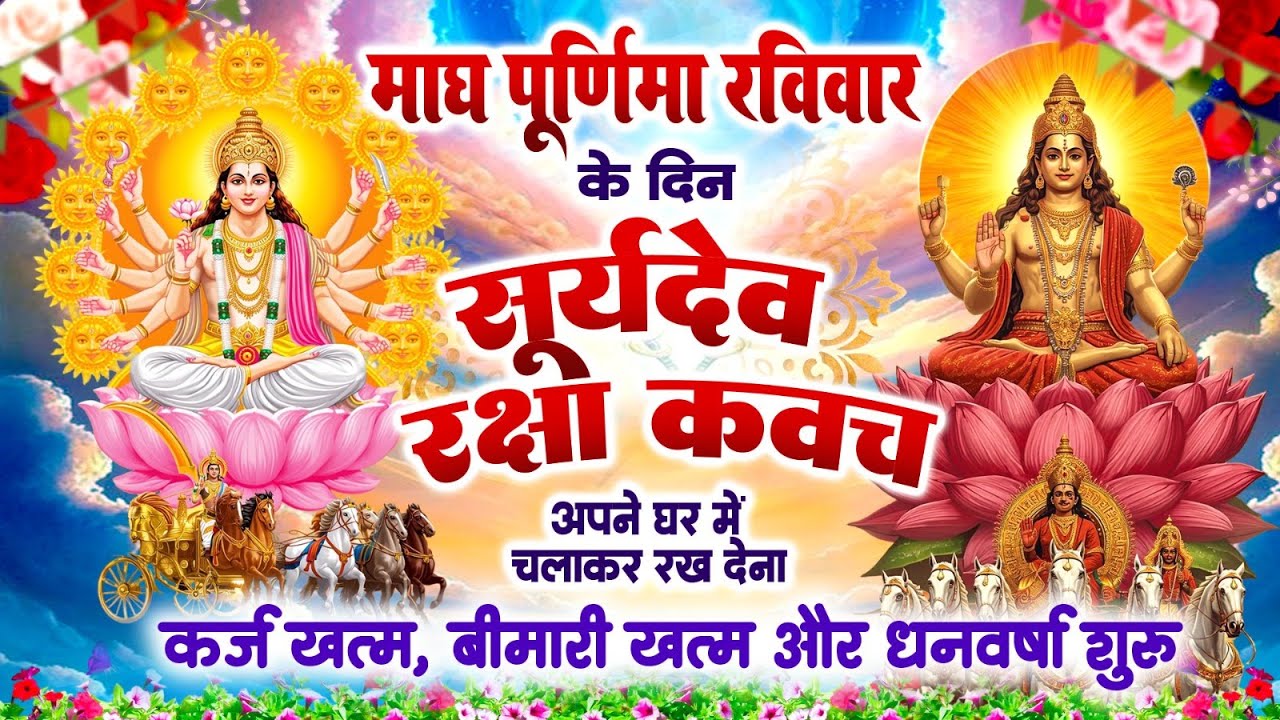 माघ पूर्णिमा रविवार दिन सूर्यदेव रक्षा कवच घर में चलाकर रख देना कर्ज खत्म,बीमारी खत्म,धन वर्षा शुरू