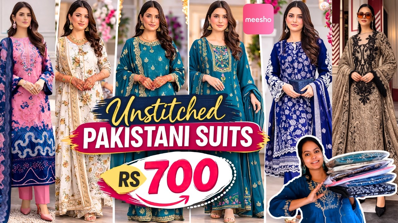 Meesho Eid Collection 2026 😍Meesho Pakistani Unstitched Suits Under ₹700 | Budget Haul | Meesho Haul