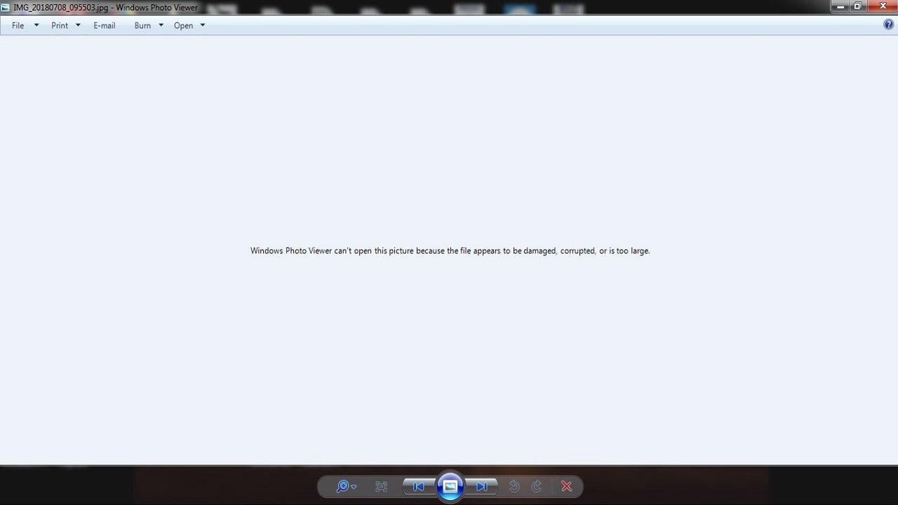 windows photo viewer can't open this picture because the file appears to be damaged,