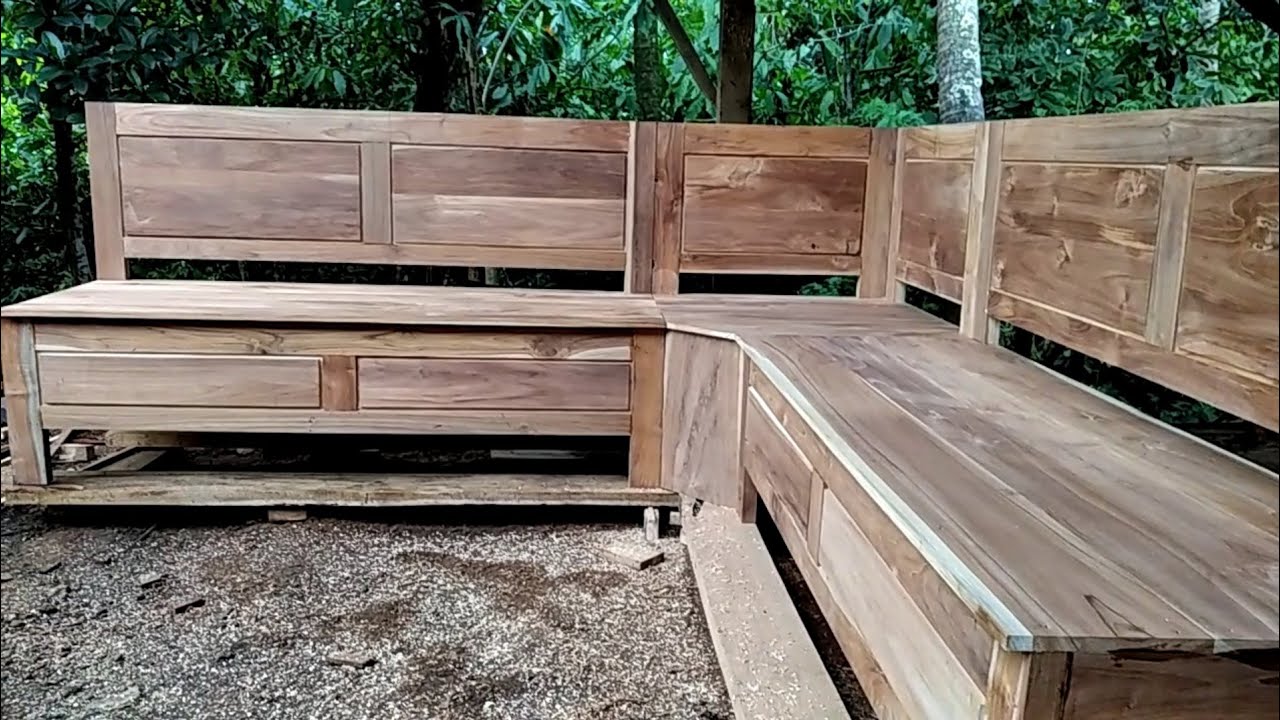 Cara membuat kursi sudut kayu jati awal sampai jadi