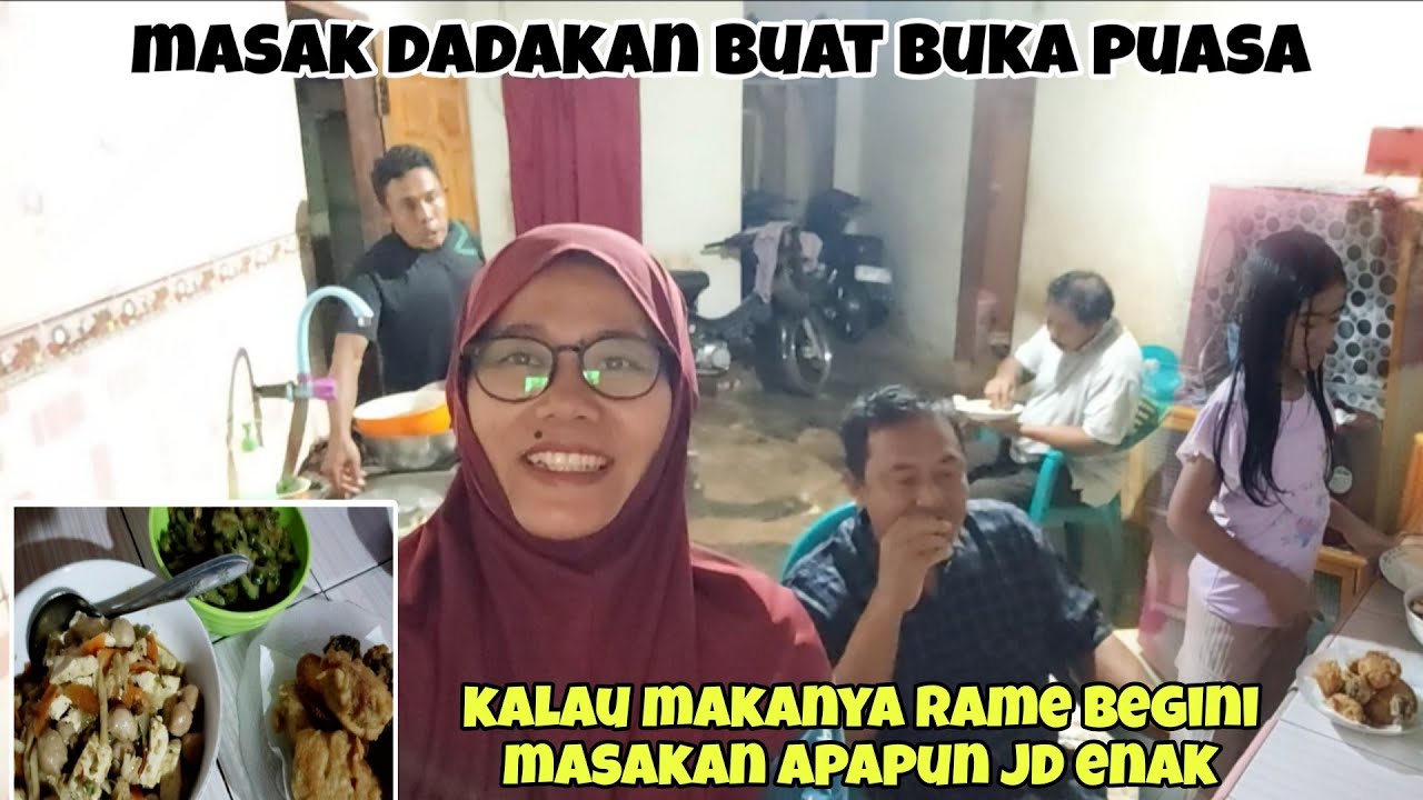 Buka puasa di dapurku rame-rame bareng tamu dan jg kang Rozak ⁉️ suamiku SM lek cokel lembur 