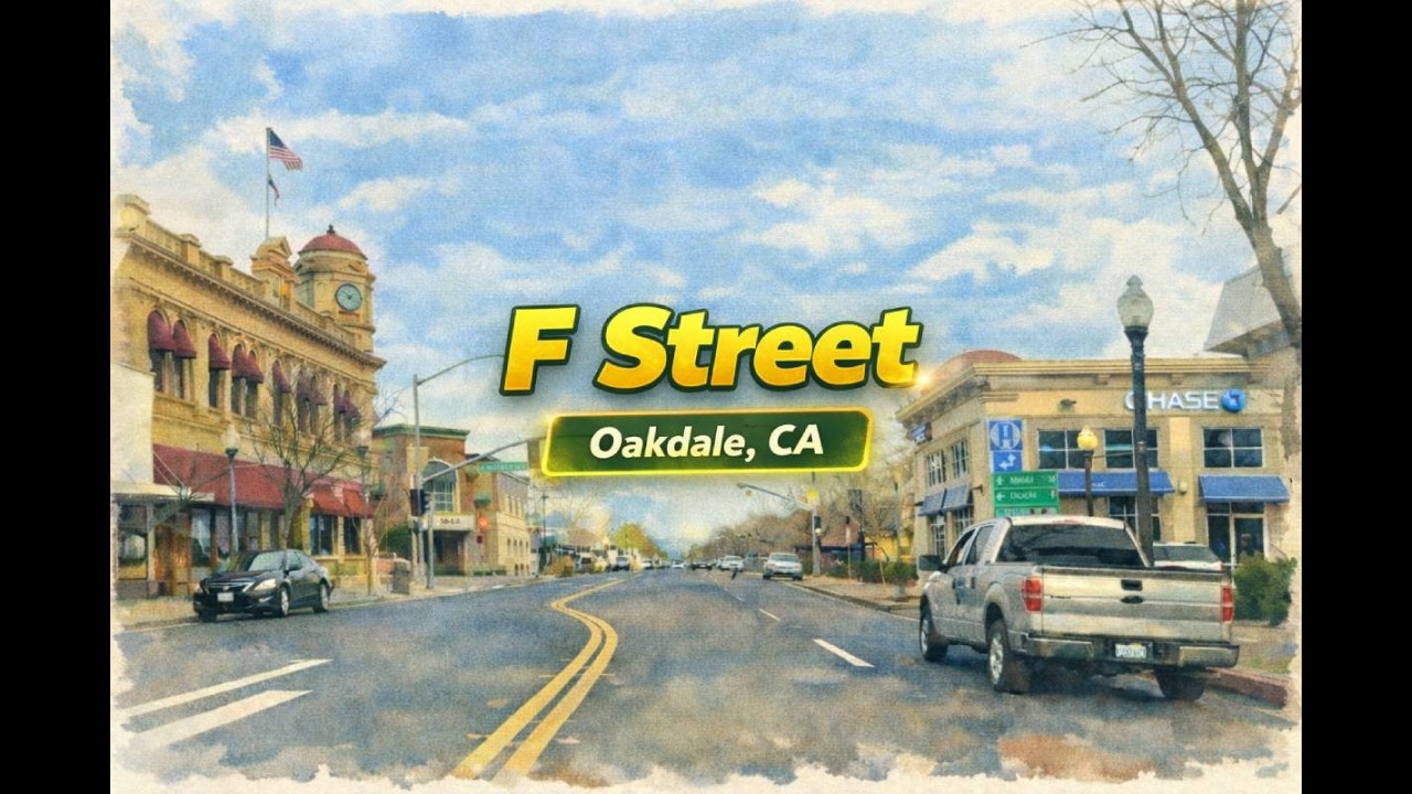 Driving F Street - Eastbound | Oakdale, CA